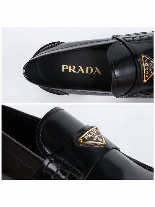 Brushed Leather Loafers Black - PRADA - BALAAN 4