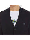 Bold Fox Head Patch V Neck Wool Cardigan Black - MAISON KITSUNE - BALAAN 6