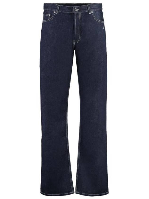 denim straight pants OMYA180F23DEN001 4761 DENIM - OFF WHITE - BALAAN 1