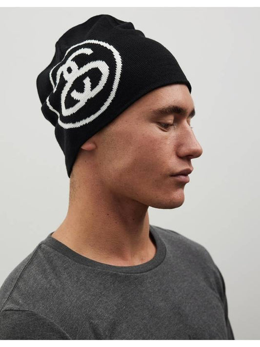 AU Australia SS LINK SKULL CAP Beanie ST731009 Black ONE SIZE - STUSSY - BALAAN 1