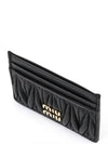 Matelasse Nappa Leather Card Wallet Black - MIU MIU - BALAAN 5