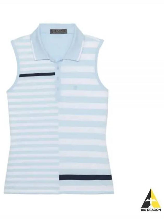 Women'S Bold Stripe Tech Jersey Polo Sleeveless Sky - G/FORE - BALAAN 2