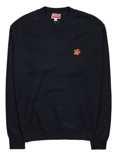 Boke Flower Logo Wool Knit Top Black - KENZO - BALAAN 2