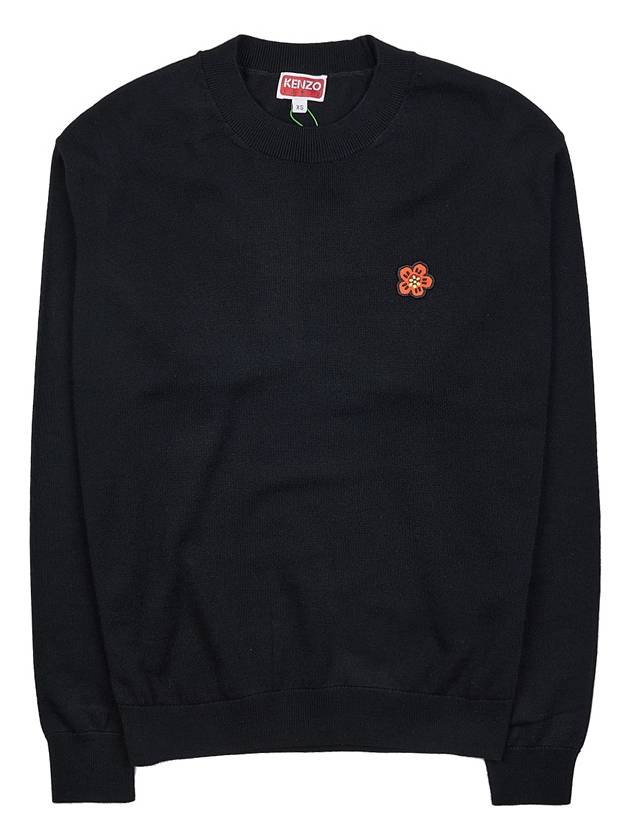 Boke Flower Logo Wool Knit Top Black - KENZO - BALAAN 10