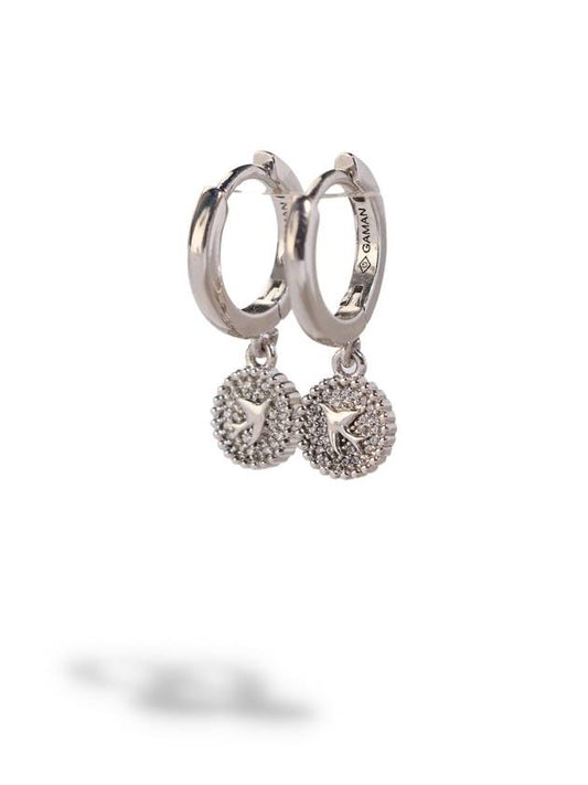 Silver Pave Bird Drop Earrings - GAMAN - BALAAN 2