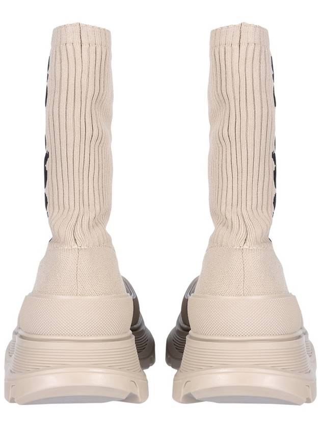 Men's Black Logo Socks High Top Sneakers Beige - ALEXANDER MCQUEEN - BALAAN 4