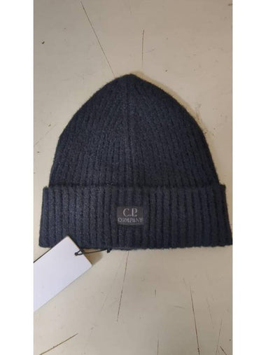 Logo Fleece Knit Beanie Navy - CP COMPANY - BALAAN 1