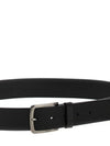 Men's Logo Calf Leather Belt Black - HUGO BOSS - BALAAN 4