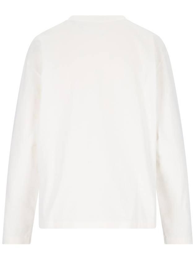 Logo Print Cotton Sweatshirt White - JIL SANDER - BALAAN 3