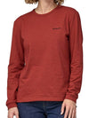 Women's Classic Graphic Logo Cotton Long Sleeve T-Shirt Red - PATAGONIA - BALAAN 4