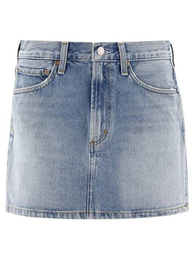 Women's Liv Denim Short H-Line Skirt Light Indigo - AGOLDE - BALAAN 1