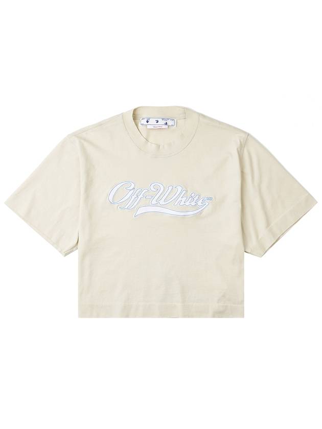 Baseball Rosso Crop Short Sleeve T-Shirt Light Beige - OFF WHITE - BALAAN 10