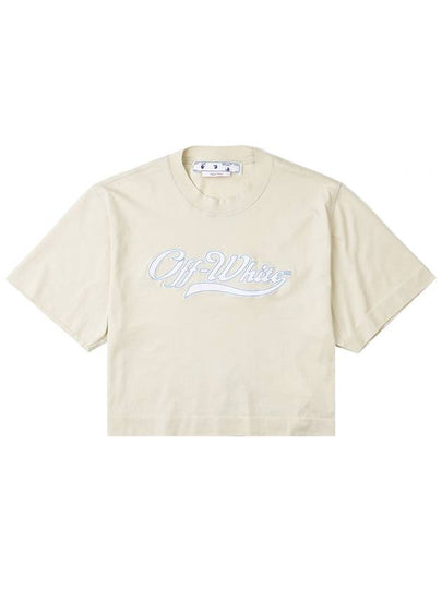 Baseball Rosso Crop Short Sleeve T-Shirt Light Beige - OFF WHITE - BALAAN 2