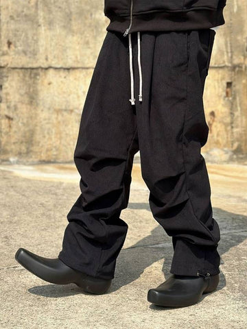 Corduroy Parachute Wide Balloon Pants Black - CLACO - BALAAN 1