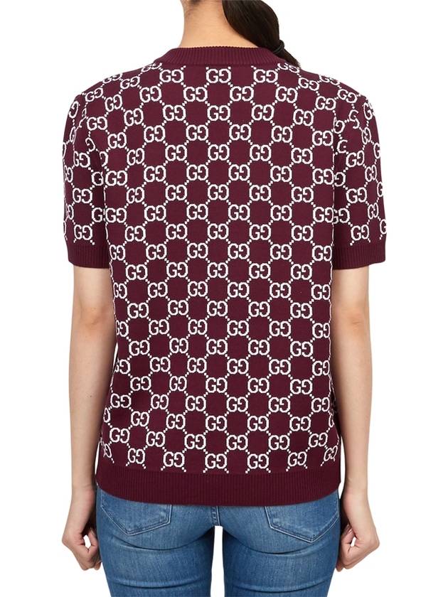 Reversible GG Jacquard Wool Knit Top Bordeaux White - GUCCI - BALAAN 5