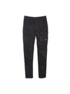 Satin Wappen Regular Fit Cargo Pants Black - CP COMPANY - BALAAN.