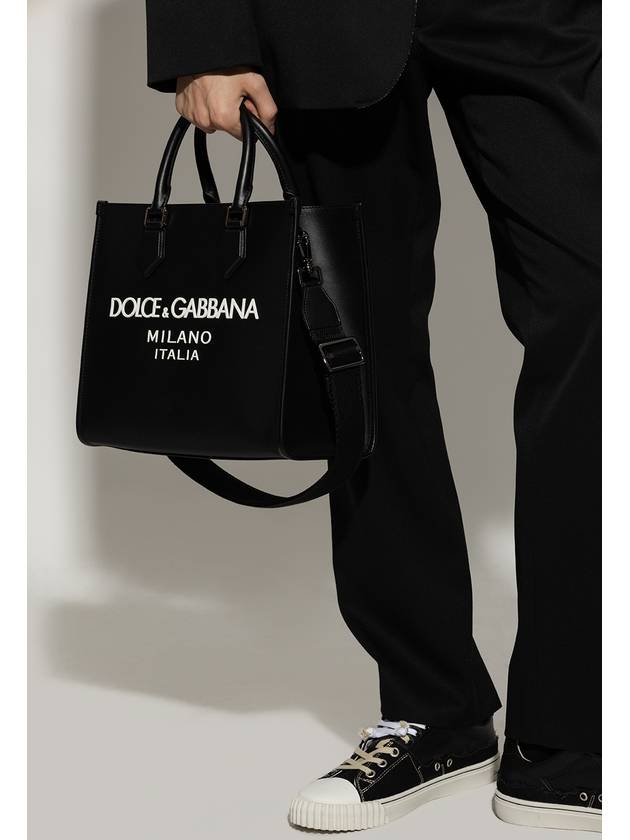 logo print tote bag black - DOLCE&GABBANA - BALAAN 3