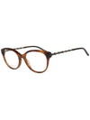 Eyewear Glasses Frame Round Acetate Eyeglasses Havana Gold - GUCCI - BALAAN.