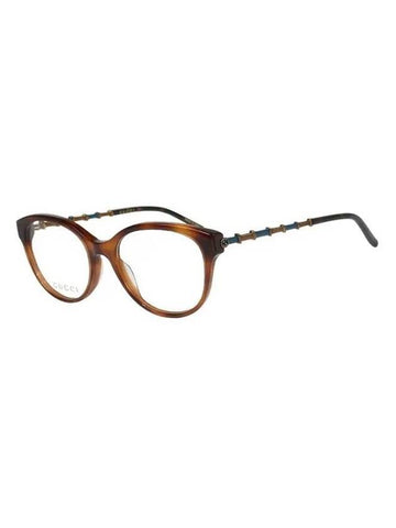 Eyewear Glasses Frame Round Acetate Eyeglasses Havana Gold - GUCCI - BALAAN.