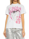 Abstract Heart Bear Graphic Relaxed Short Sleeve T-Shirt White - GANNI - BALAAN 5