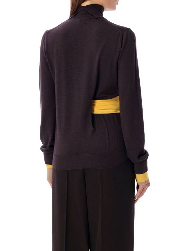 Wool Turtleneck Dark Purple - FENDI - BALAAN 3