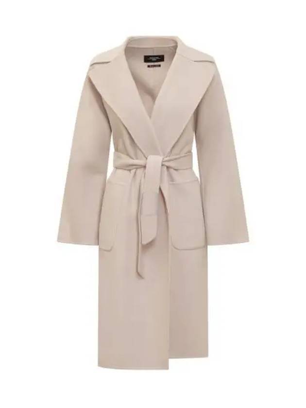 Rovo Wrap Wool Singe Coat Sand - MAX MARA - BALAAN 2