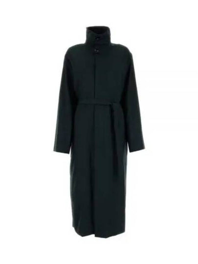 Belted Wool Gabardine Oversized Coat Black - LEMAIRE - BALAAN 2