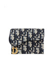 Saddle 5 Gusset Card Holder Blue Oblique Jacquard - DIOR - BALAAN 2