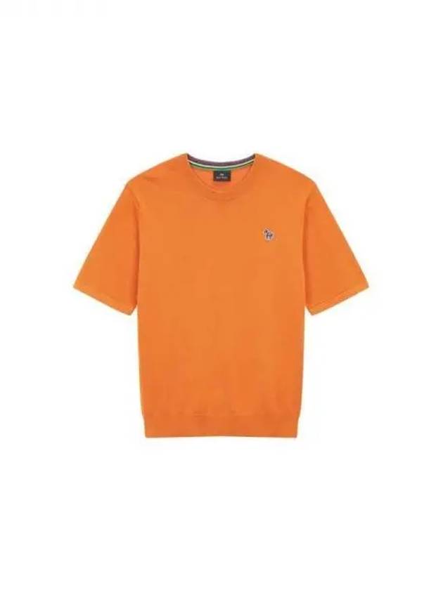 PS zebra patch short sleeve knit orange 270883 - PAUL SMITH - BALAAN 1