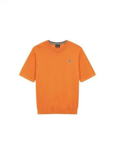 PS zebra patch short sleeve knit orange 270883 - PAUL SMITH - BALAAN 1