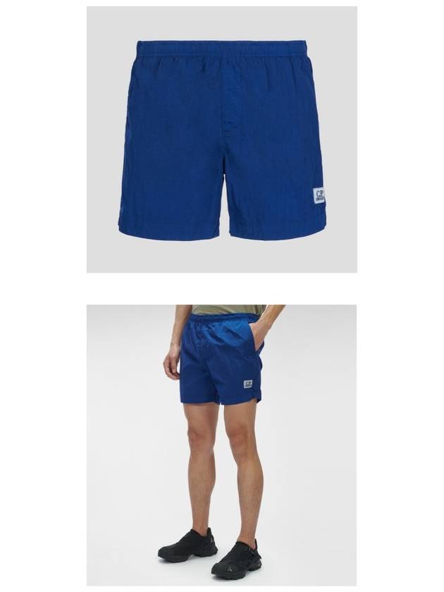 Men's Chrome Logo Patch Swim Shorts Blue - CP COMPANY - BALAAN 5