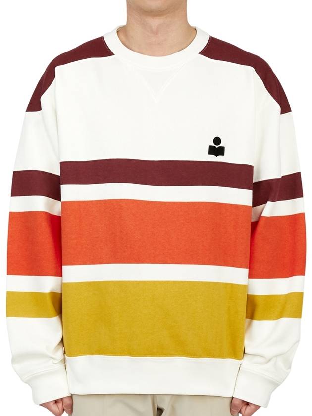 Men's Meyoan Logo Long Sleeve T-Shirt Burgundy White - ISABEL MARANT - BALAAN 2