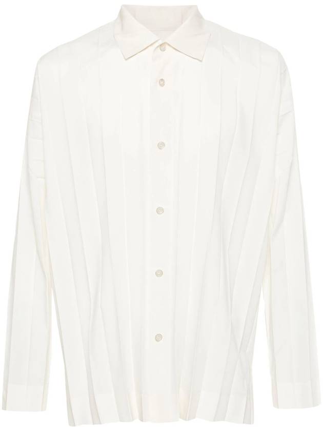 Pleated Long Sleeve Shirt White - ISSEY MIYAKE - BALAAN 2