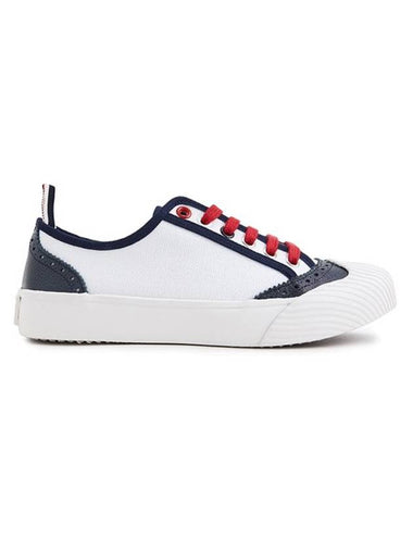 Women's Contrast Piping Low Top Sneakers White - THOM BROWNE - BALAAN 1