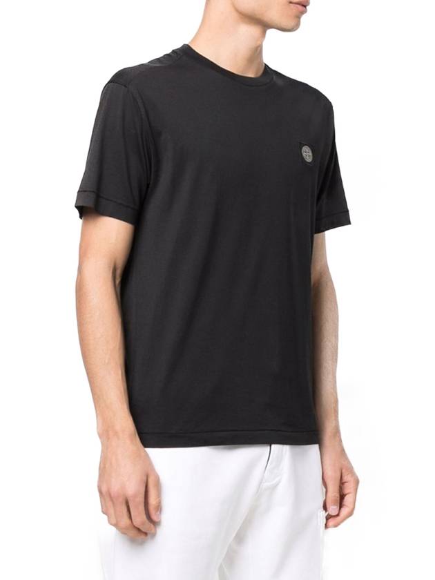 Logo Patch Short Sleeve T-Shirt Black - STONE ISLAND - BALAAN 3