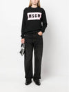 Box Logo Cotton Sweatshirt Black - MSGM - BALAAN 3