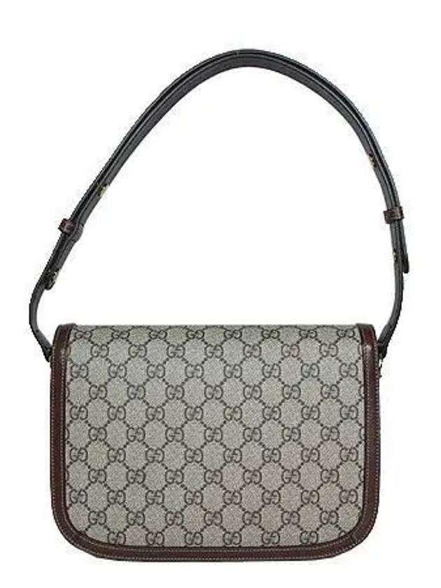 602204 GG Supreme Canvas Brown Leather 1955 Gold Horsebit Shoulder and Cross Bag - GUCCI - BALAAN 4