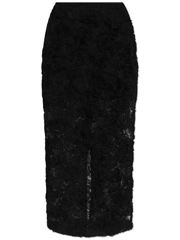 ROTATE Tulle Skirt With Back Slit, Women's, Black - ROTATE - BALAAN 1