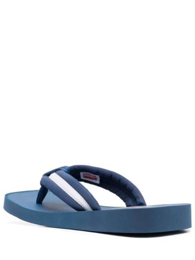 Men's Setter Logo Patch Striped Flip Flops Blue - KENZO - BALAAN 4