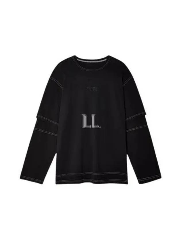 Back Stitch Layered Long Sleeve T-Shirt Black - MAISON MARGIELA - BALAAN 2