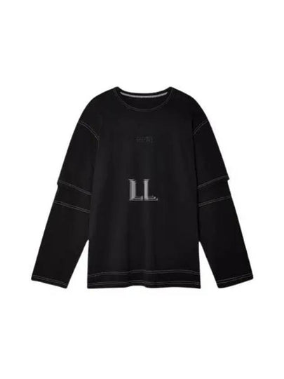 Back Stitch Layered Long Sleeve T-Shirt Black - MAISON MARGIELA - BALAAN 2