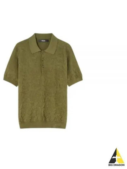 Barocco Knit Polo Shirt Green - VERSACE - BALAAN 2