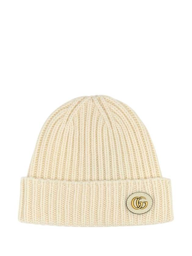 Double G Wool Cashmere Beanie White - GUCCI - BALAAN 1