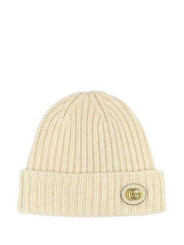 Double G Wool Cashmere Beanie White - GUCCI - BALAAN 1