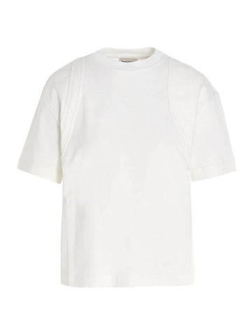 Women's Crew Neck Short Sleeve T-Shirt White - ALEXANDER MCQUEEN - BALAAN 1