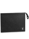 Pochette Voyage Taiga Leather Pouch Bag Black - LOUIS VUITTON - BALAAN 3