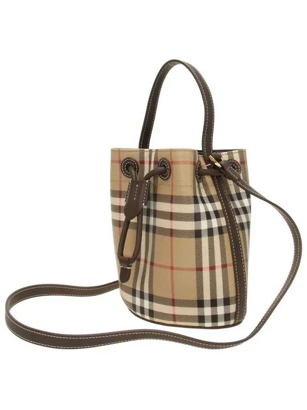 Archive Beige Military Mini Check Bucket Bag 81004881 - BURBERRY - BALAAN 3