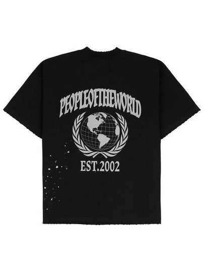 hand painted damage t shirt BK - PEOPLE OF THE WORLD - BALAAN 2