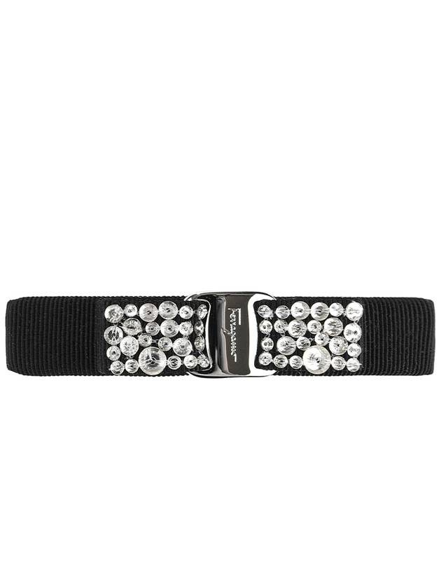 Women's Vara Bow Crystal Hair Clip Black - SALVATORE FERRAGAMO - BALAAN 2