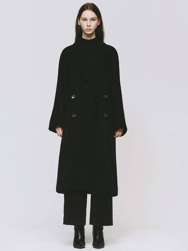 WOMEN DREAM WOOL RAGLAN LONG COAT BLACK wool coat - MONOPHOBIA - BALAAN 1